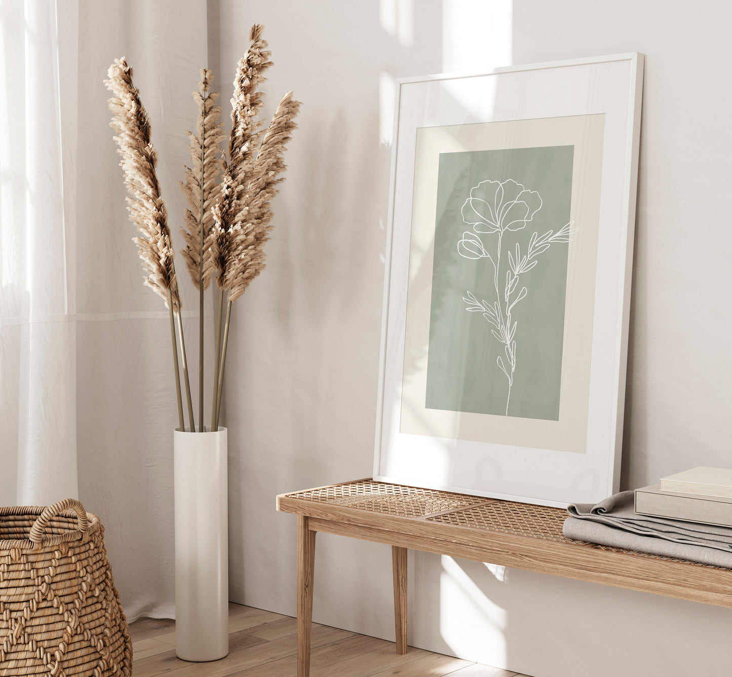Set of 3 Sage Green Botanical Wall Prints