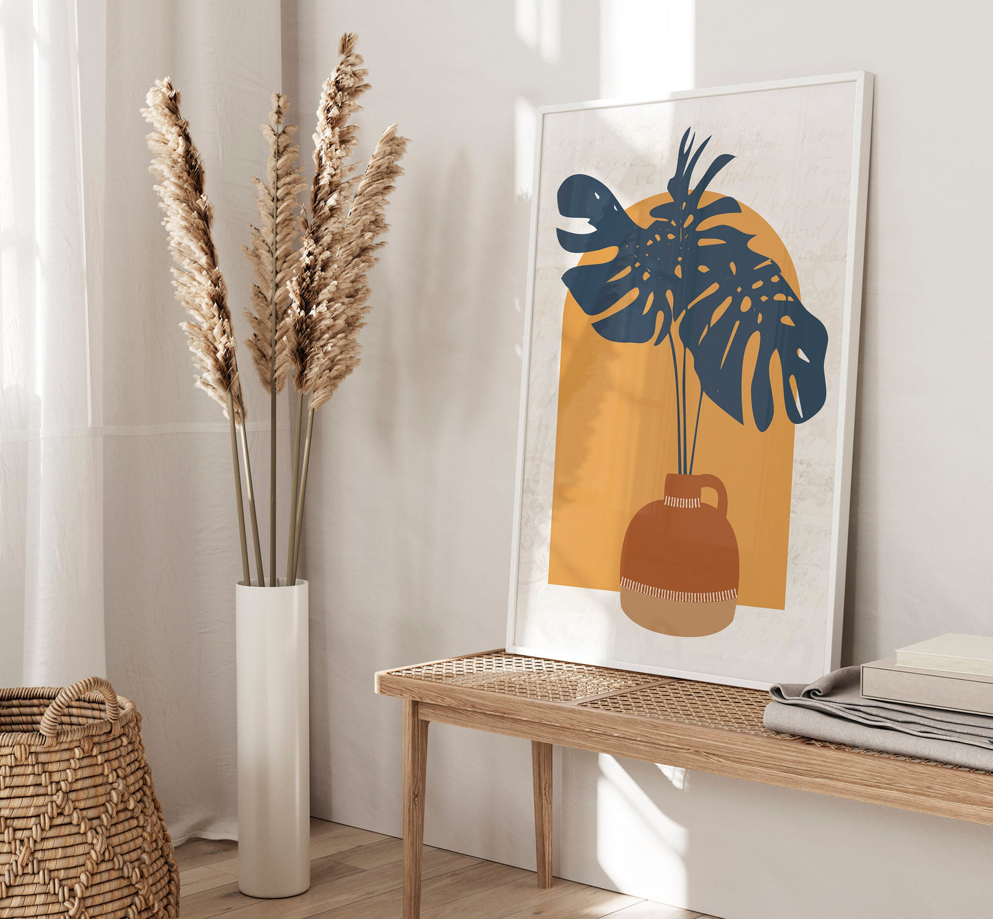 Set of 2 Mustard Boho Wall Art Prints