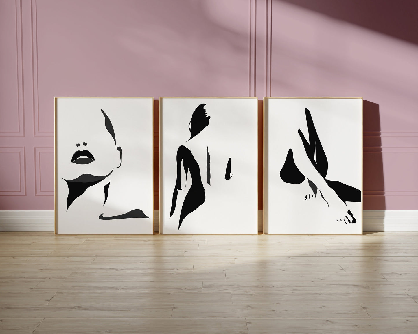 Set of 3 Black & White Bedroom Wall Prints
