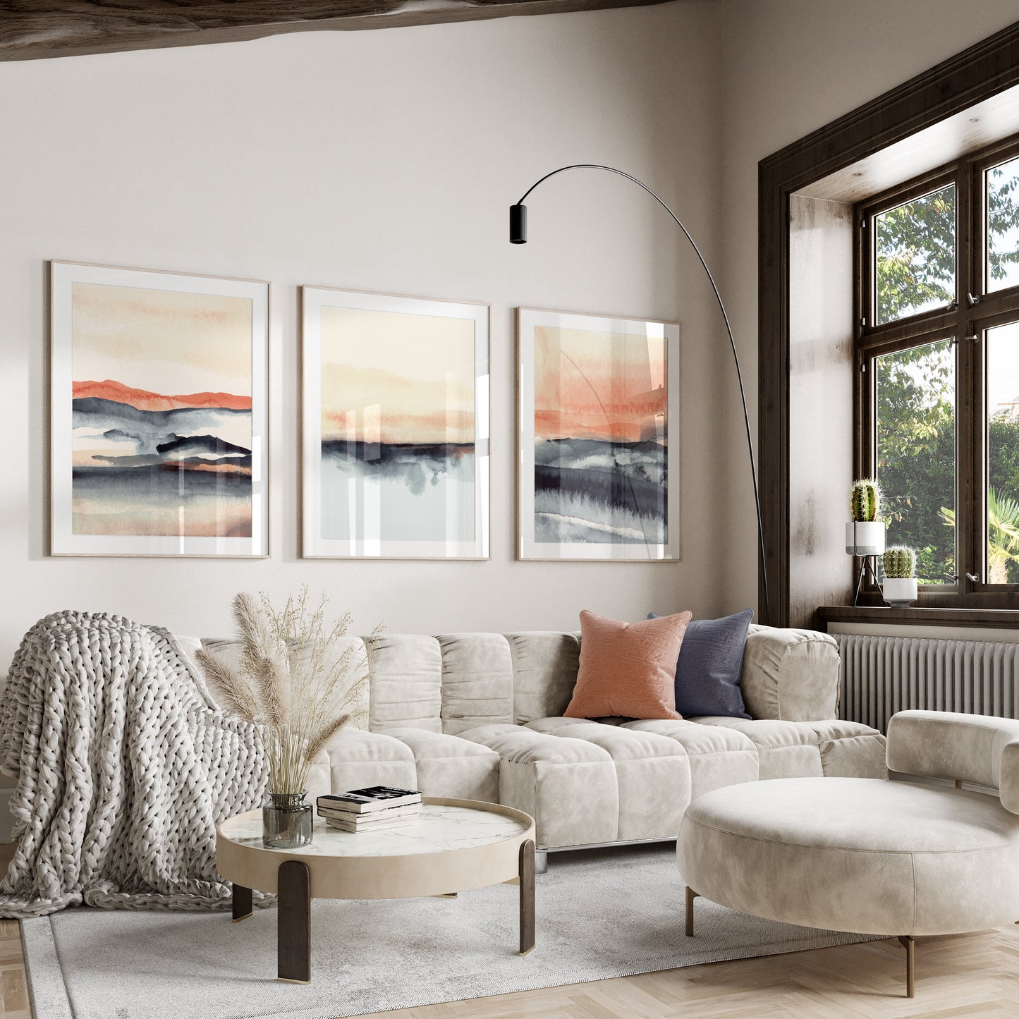 Set of 3 Watercolour Landscape Wall Prints