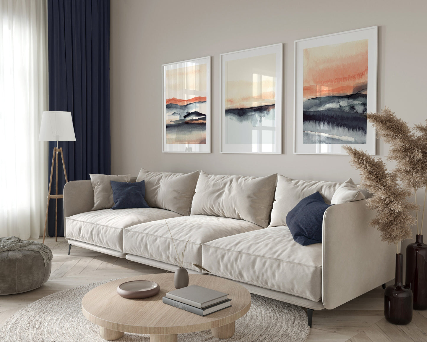 Set of 3 Watercolour Landscape Wall Prints