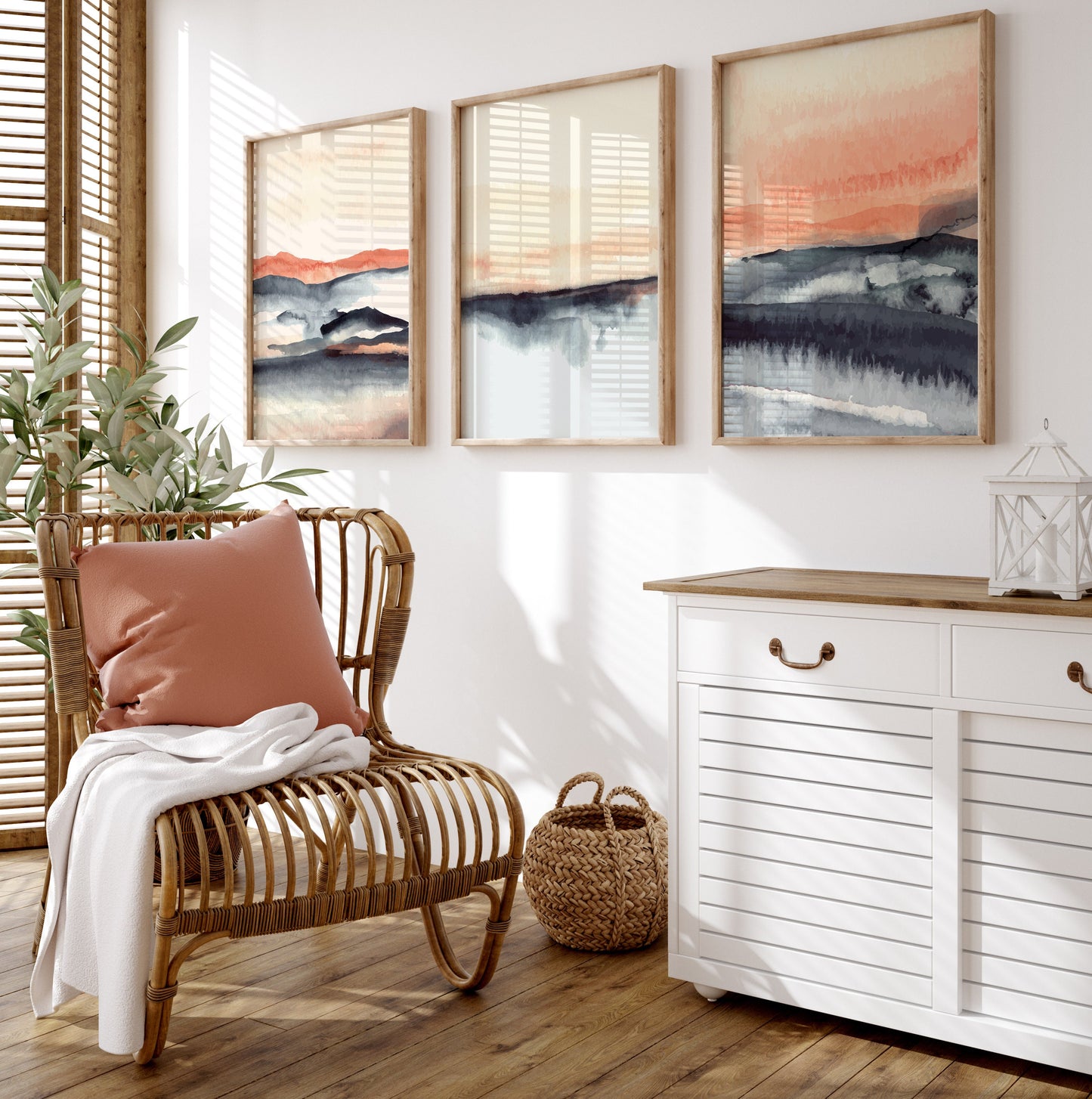 Set of 3 Watercolour Landscape Wall Prints