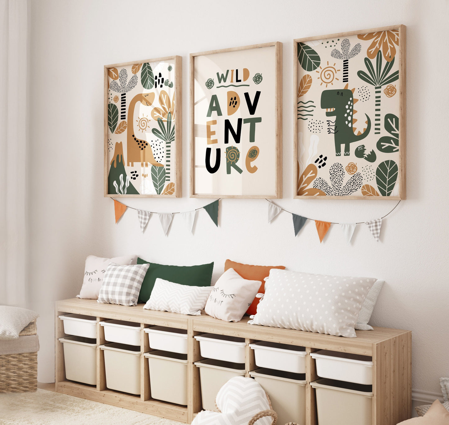 Set fo 3 Dinosaur Boys Bedroom Wall Prints