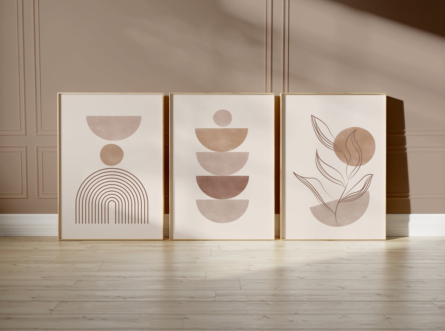 Set of 3 Neutral Boho Wall Art Prints