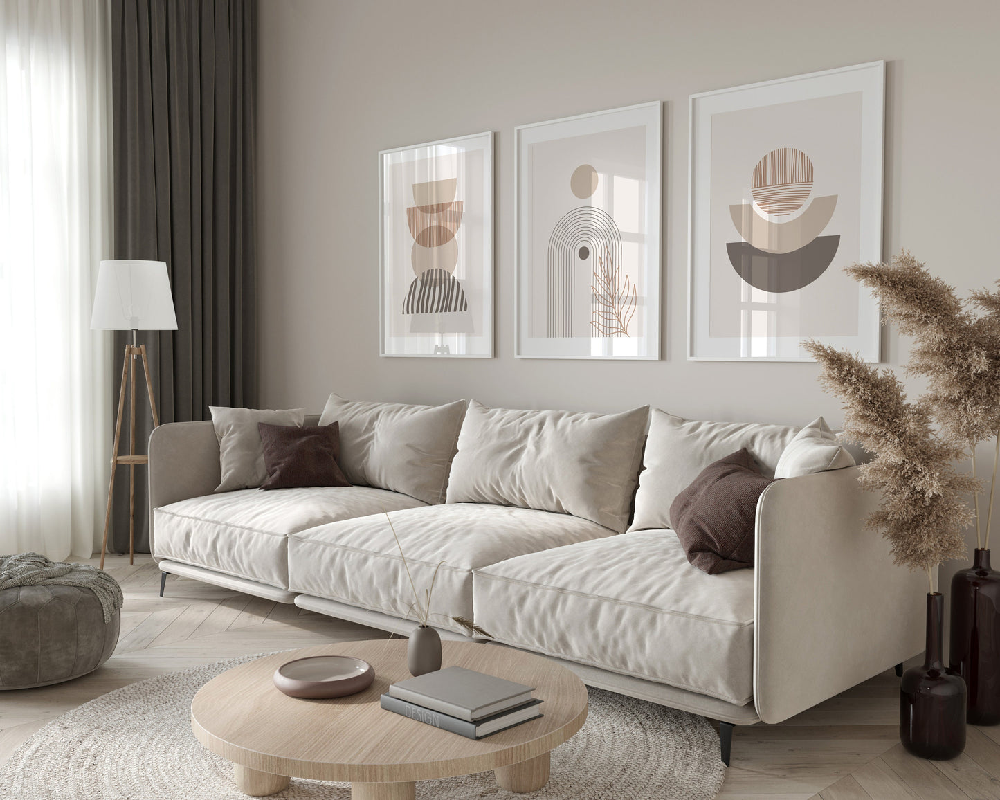 Set of 3 Neutral Boho Wall Prints