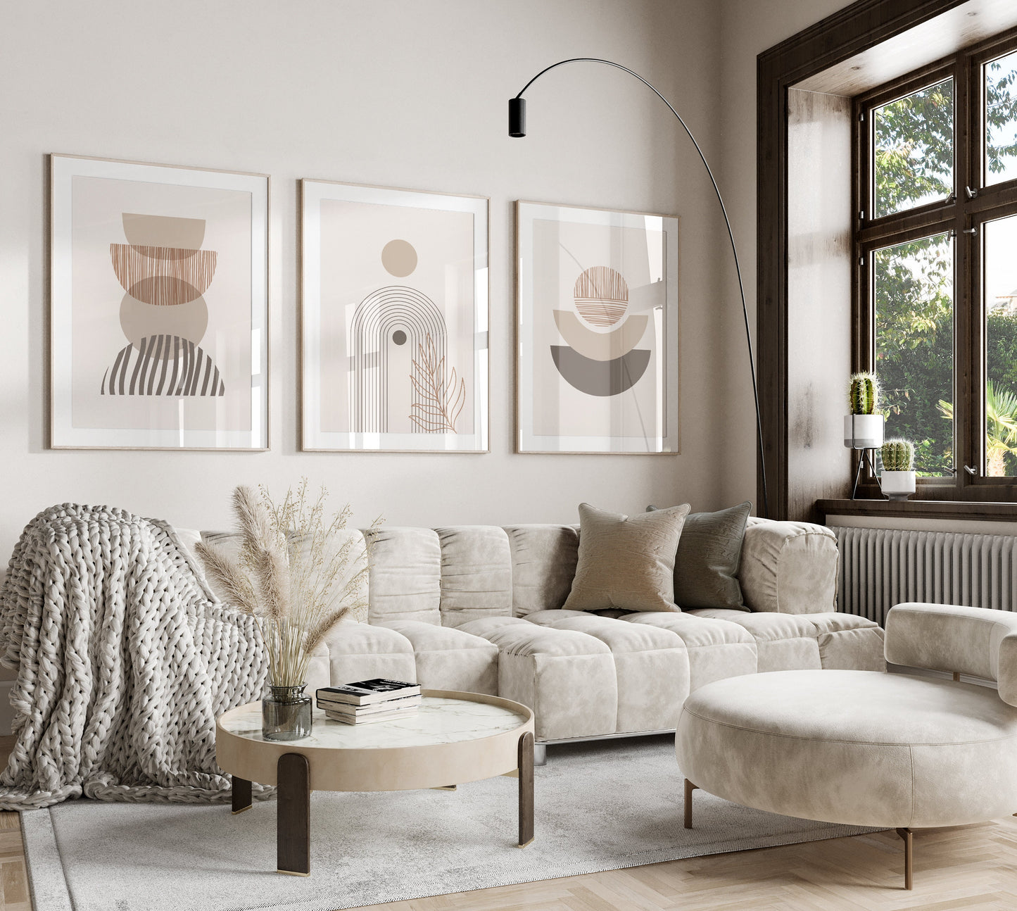Set of 3 Neutral Boho Wall Prints