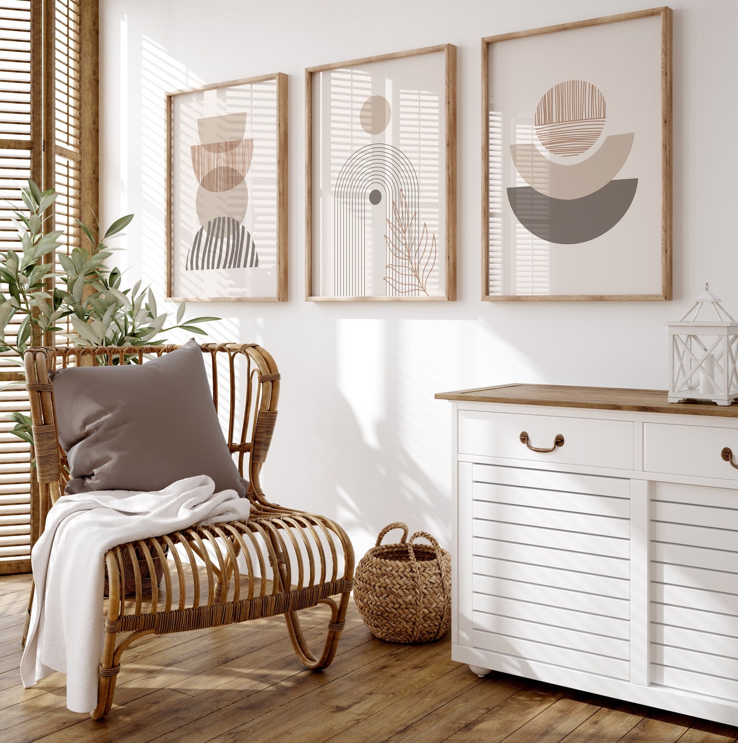 Set of 3 Neutral Boho Wall Prints