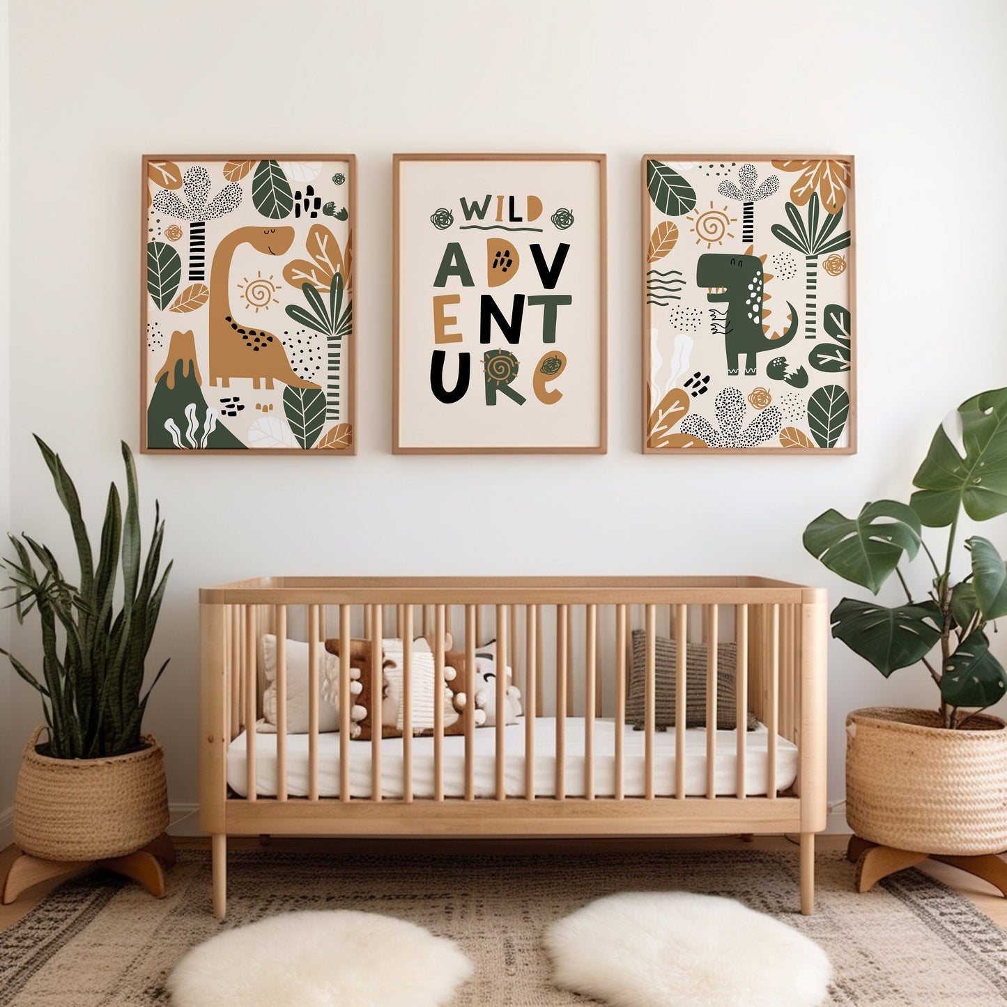 Set fo 3 Dinosaur Boys Bedroom Wall Prints