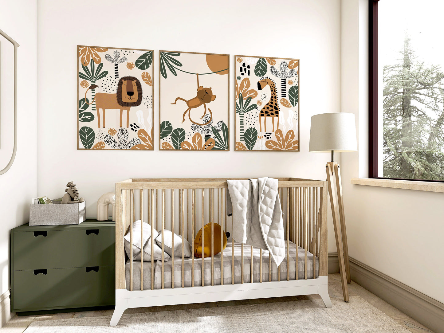 Set of 3 Safari Nursery Wall Art Prints