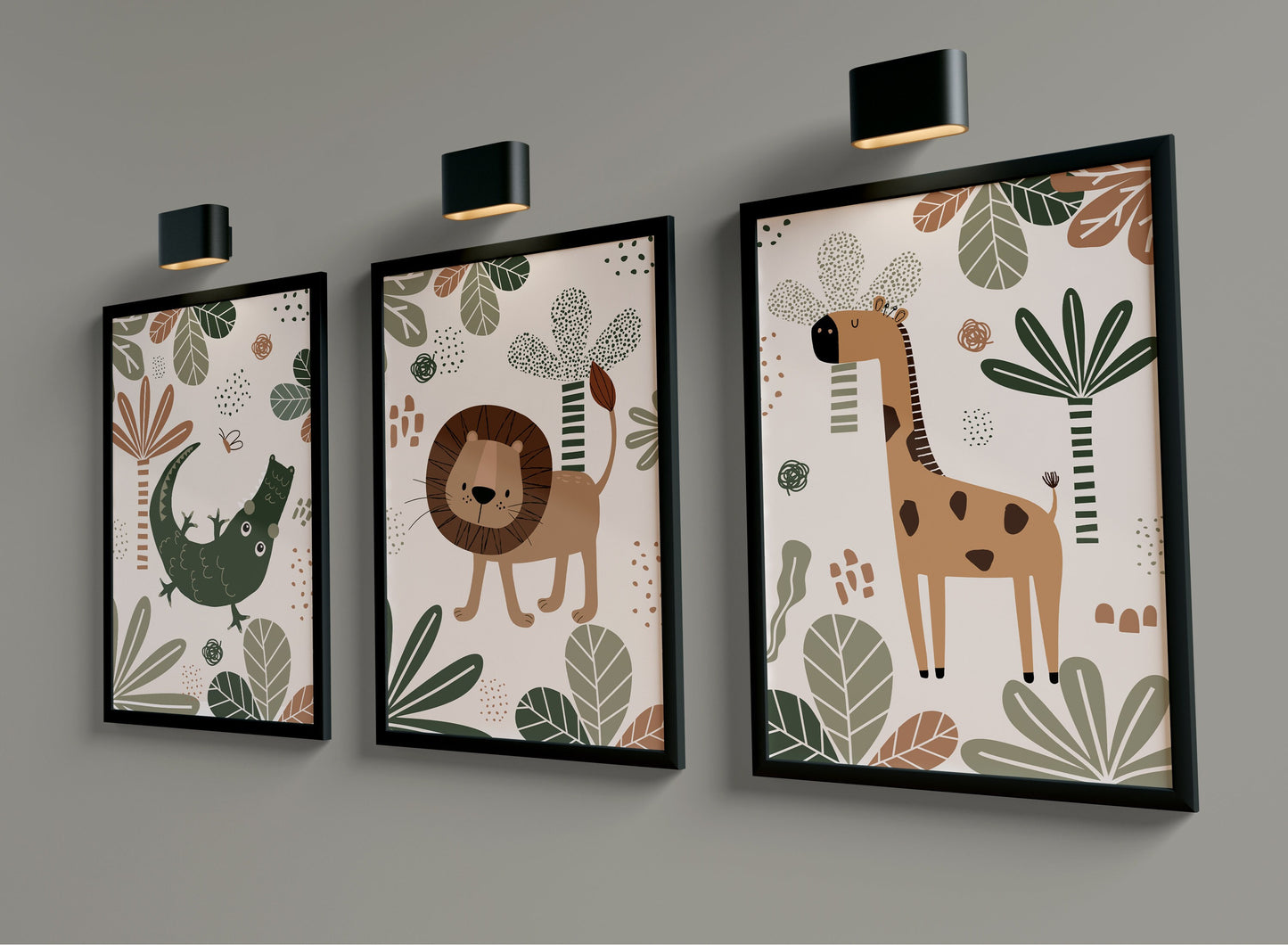 Set of 3 Jungle Nursery Wall Art Prints