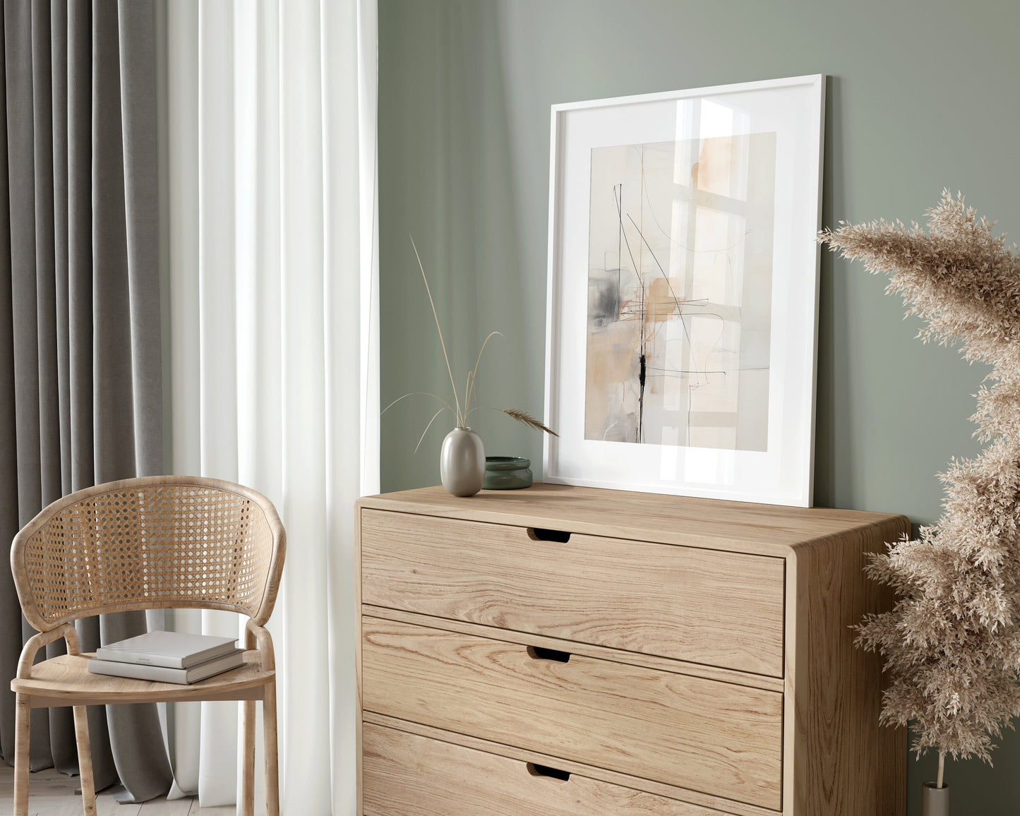 Set of 3 Neutral Abstract Wall Art Prints