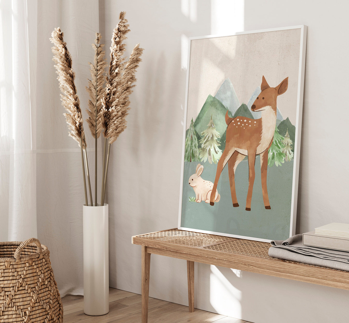 Set of 3 Sage Green Woodland Nursery Prints
