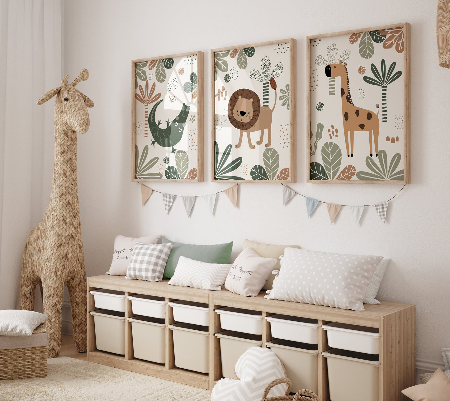 Set of 3 Jungle Nursery Wall Art Prints