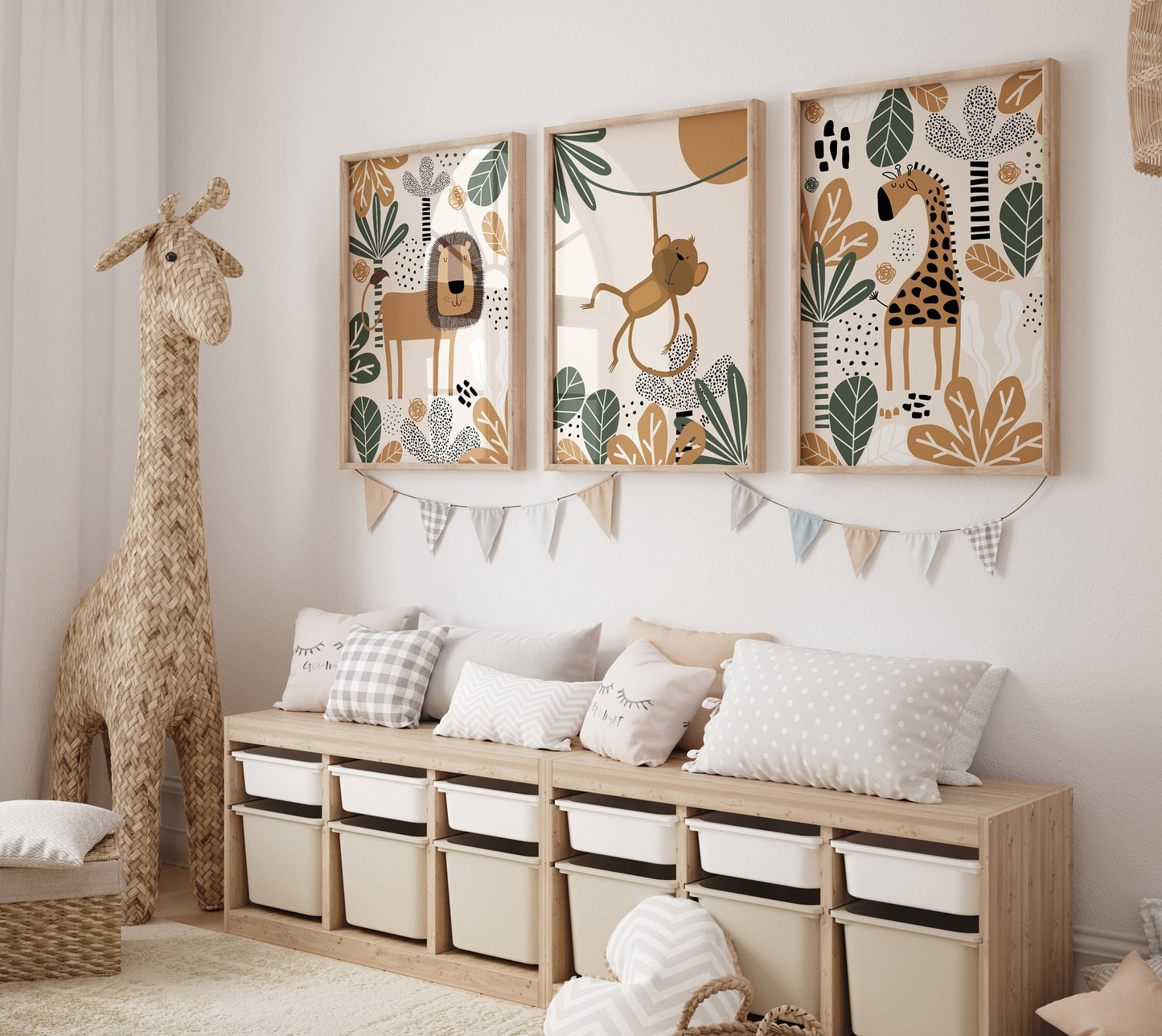 Set of 3 Safari Nursery Wall Art Prints