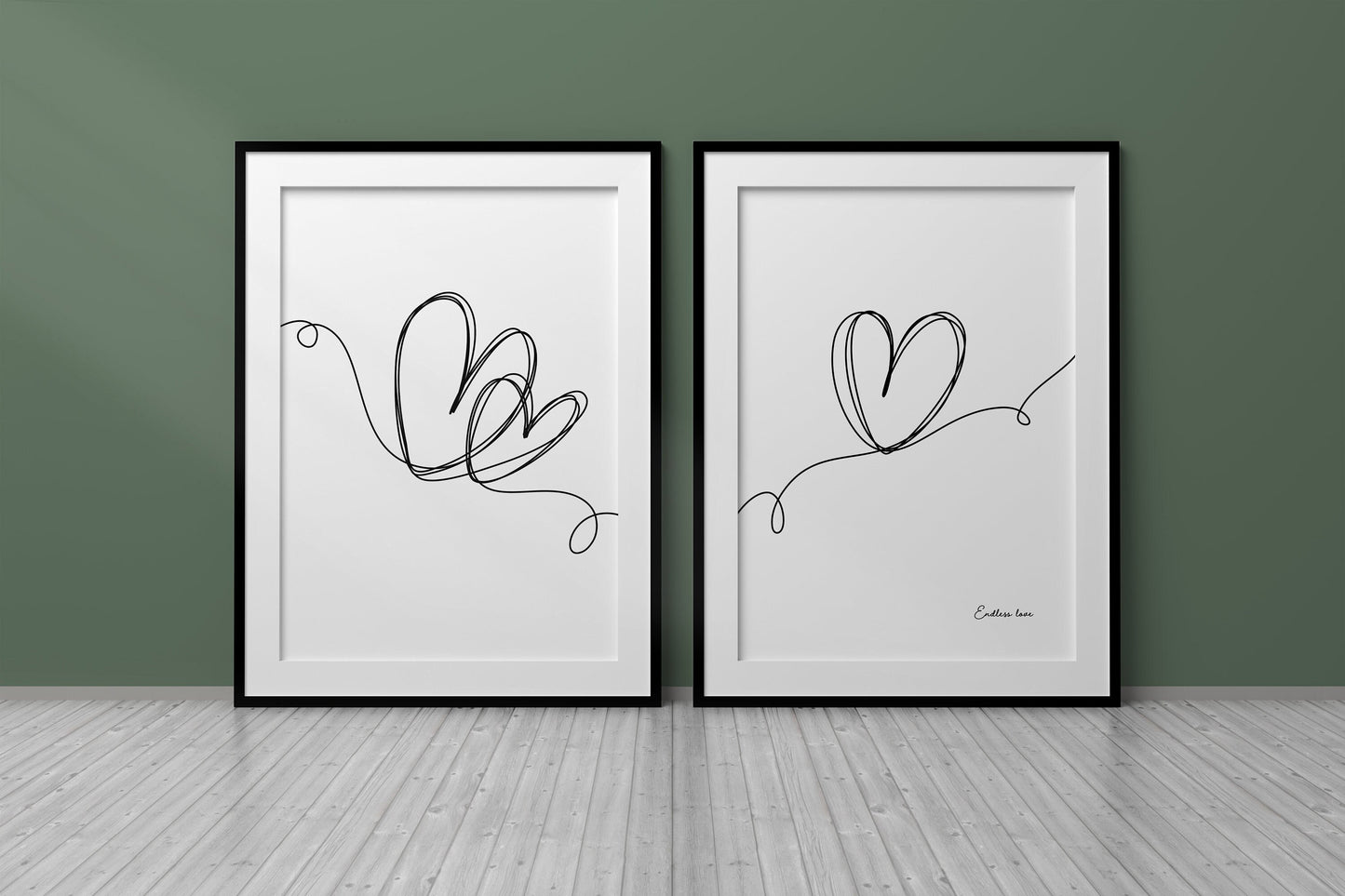 Set of 2 Couples Endless Love Bedroom Prints