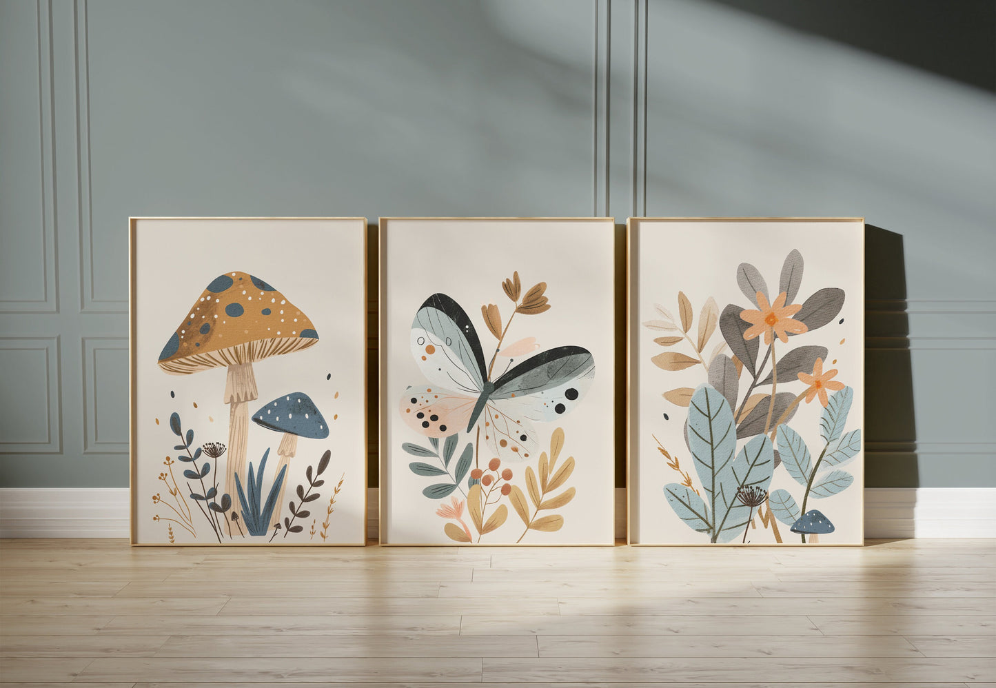 Set of 3 Girls Woodland Bedroom Prints