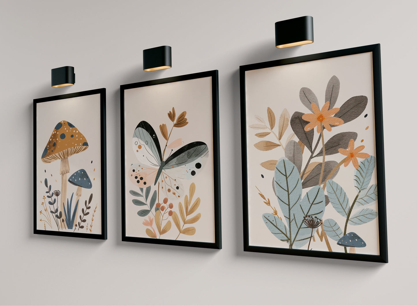 Set of 3 Girls Woodland Bedroom Prints