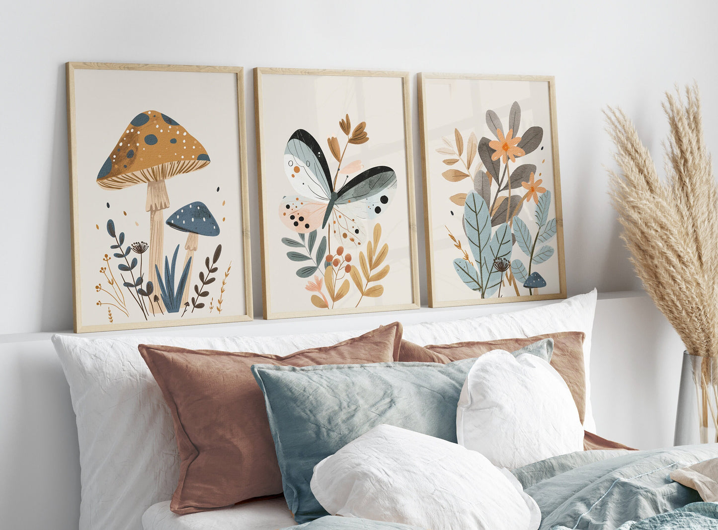 Set of 3 Girls Woodland Bedroom Prints