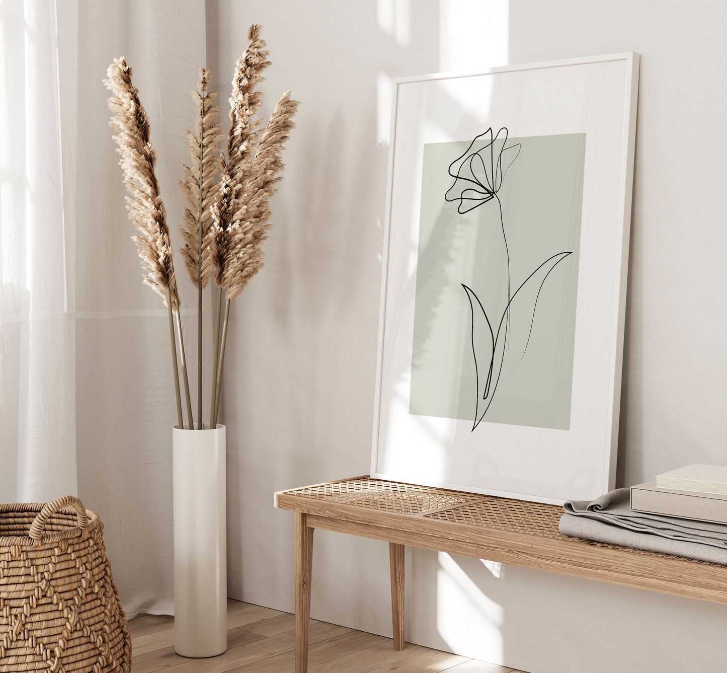 Set of 3 Sage Green Botanical Wall Art Prints
