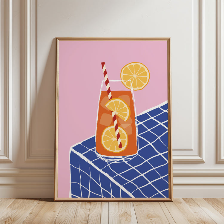 funky wall art for kitchen in pink and blue