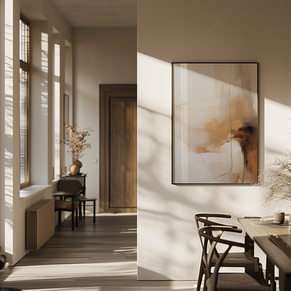 Brown & Beige Abstract Wall Art Print