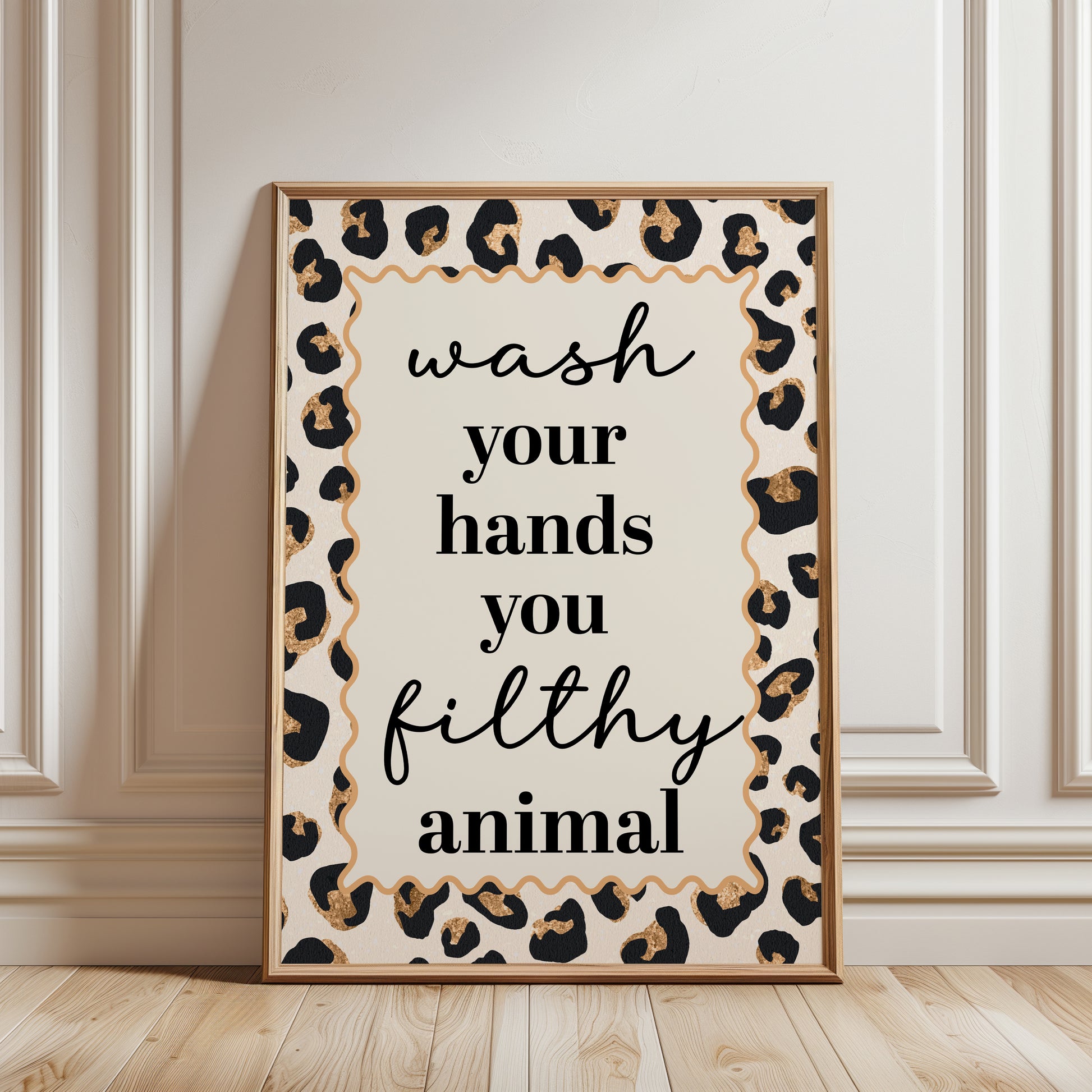 Animal print bathroom wall art