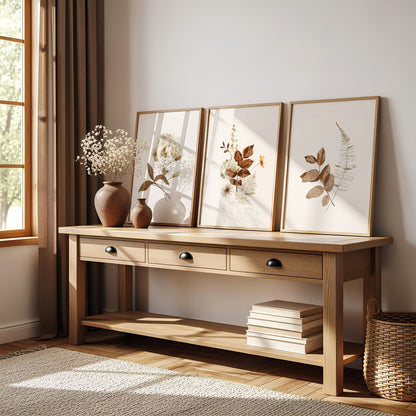 Set of 3 Autumn Botanical Wall Art Prints