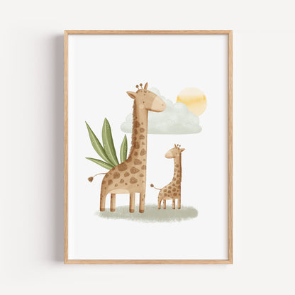 baby giraffe nursery print