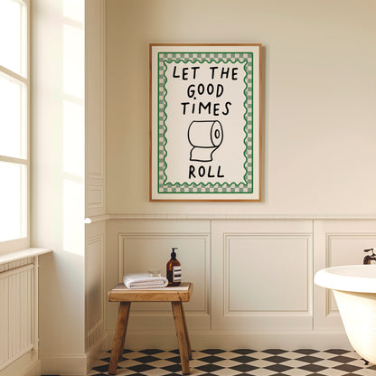 Set of 3 Sage Green Bathroom Prints