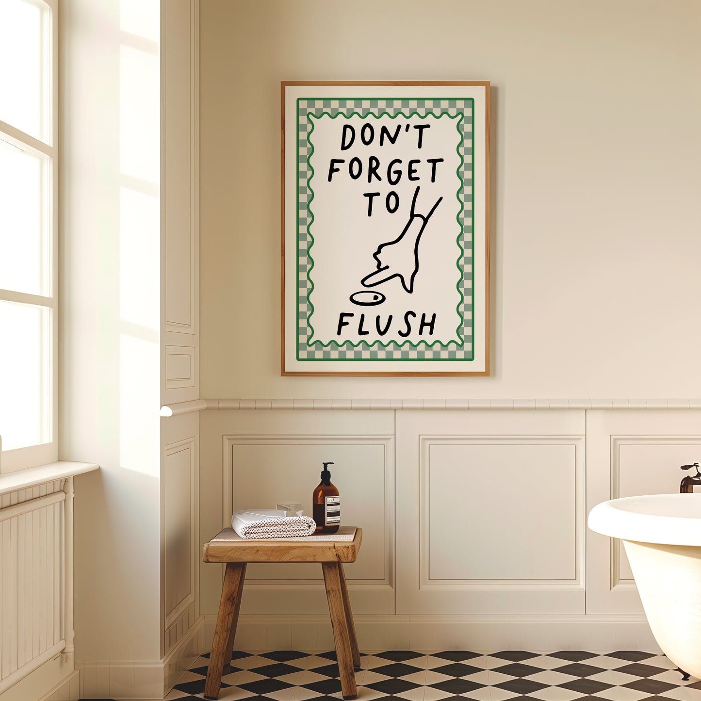 Bathroom art print, with funny quote