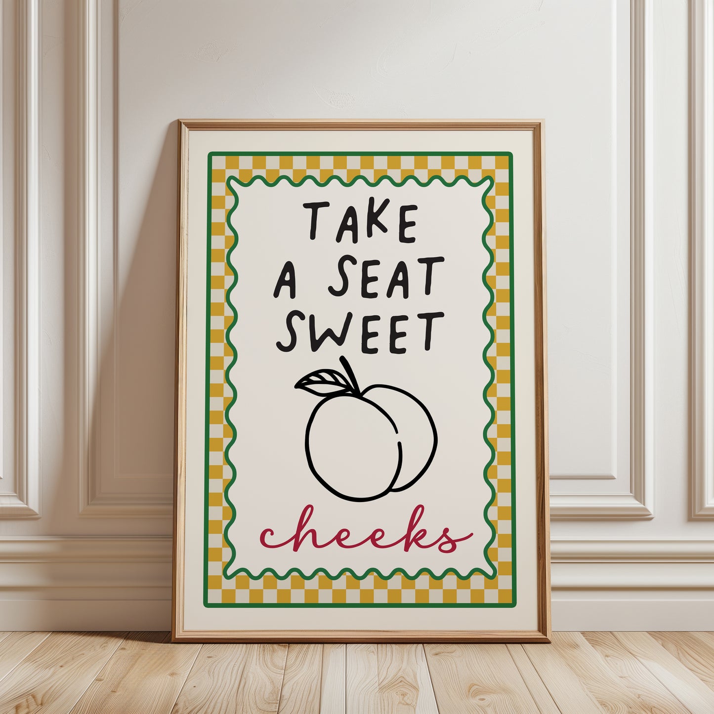 Set of 2 Ochre Bathroom Art Prints