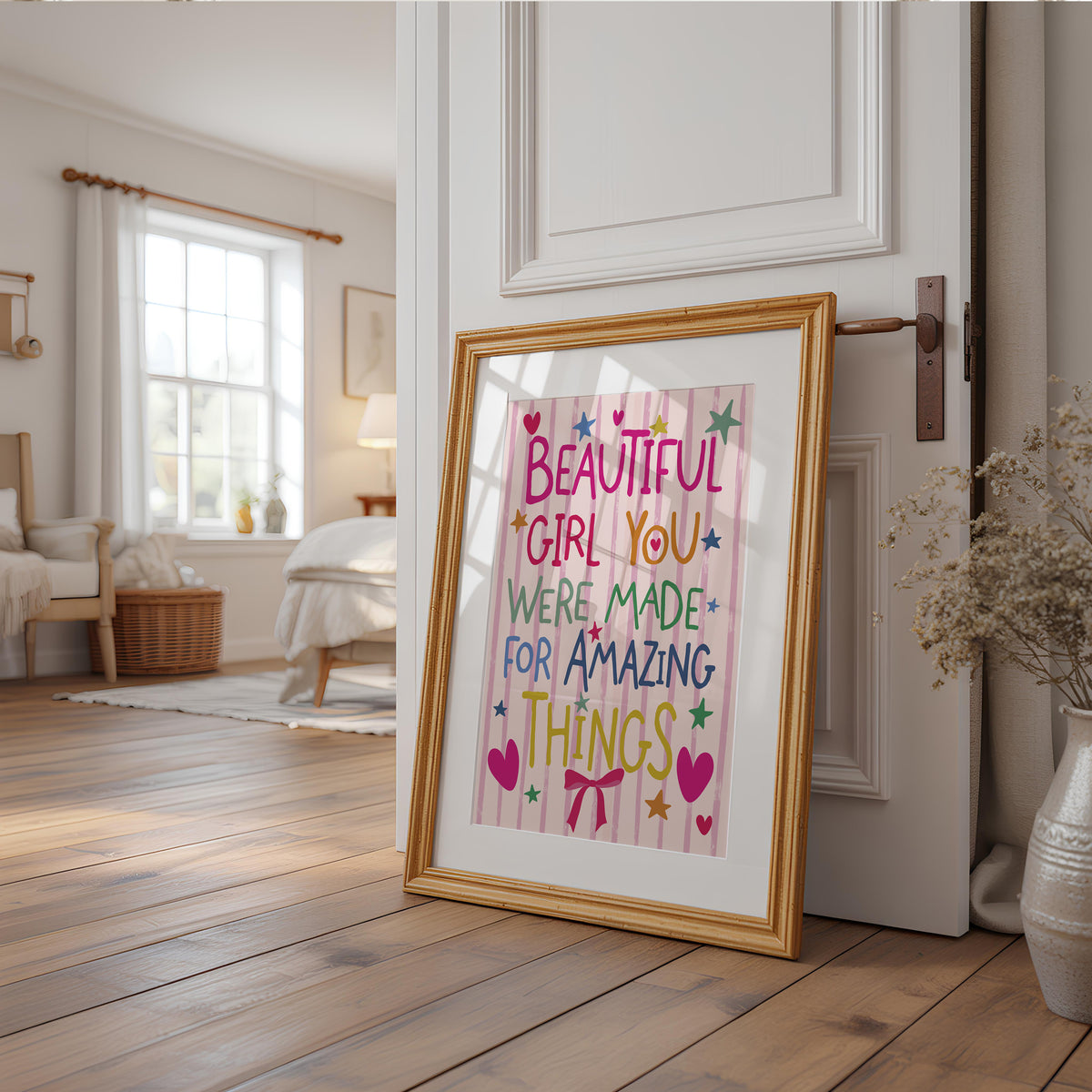 Beautiful Girl Print, Affirmation Wall Art