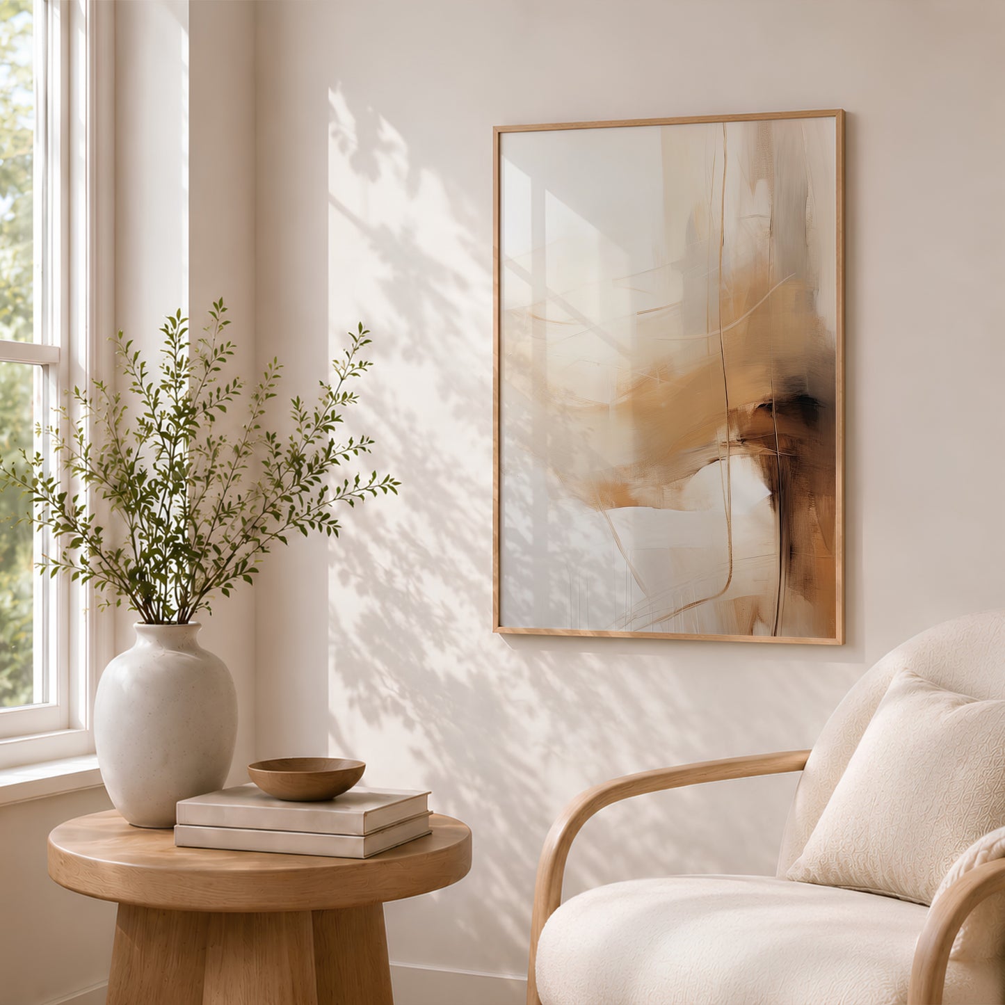 Brown & Beige Abstract Wall Art Print