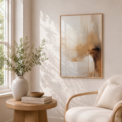 Brown & Beige Abstract Wall Art Print