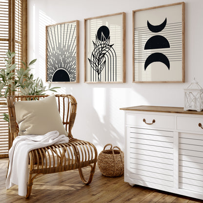 black and beige boho posters