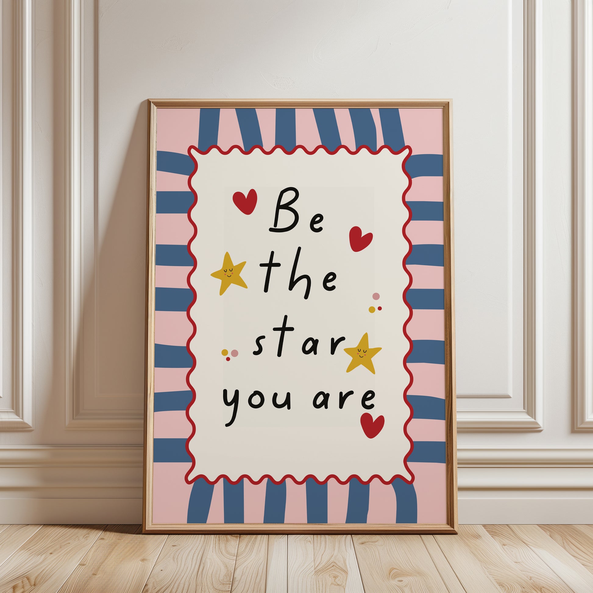 Girls print, with quote; be the star you are