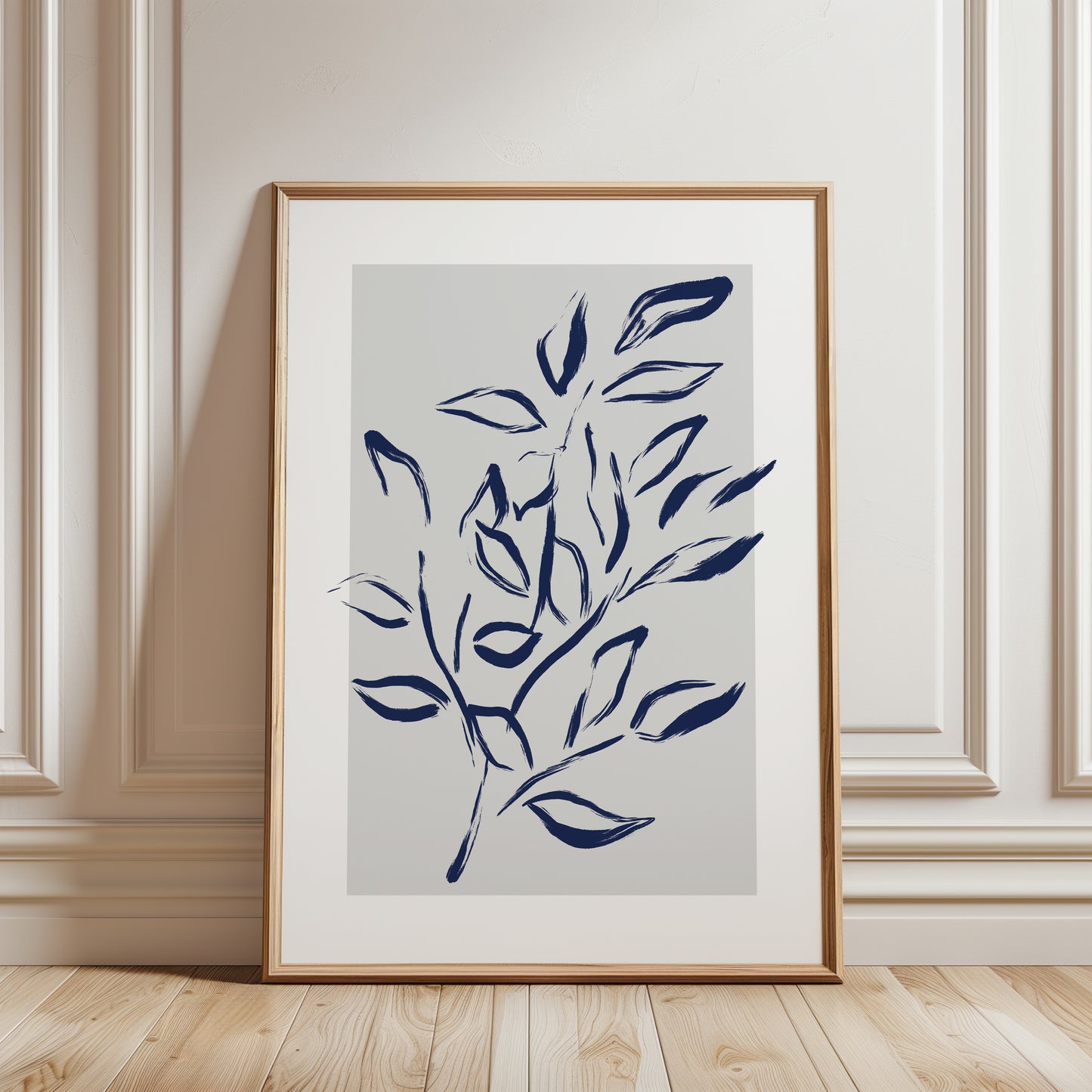 Set of 3 Blue Botanical Wall Art Prints