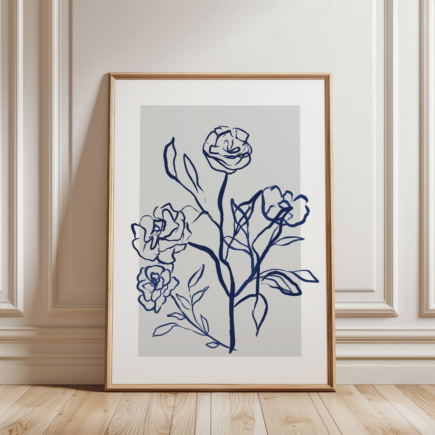 Set of 3 Blue Botanical Wall Art Prints