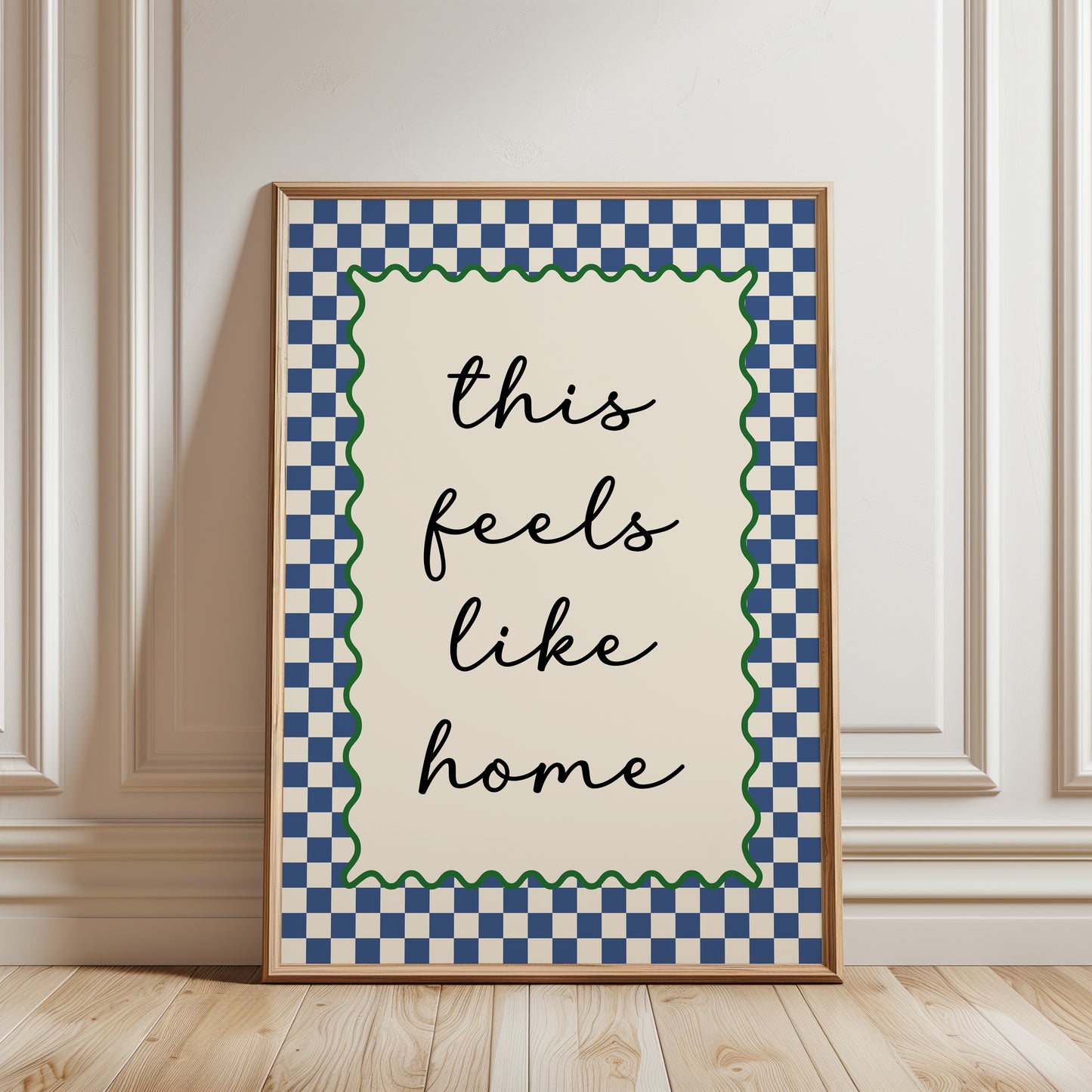 blue entryway wall art print