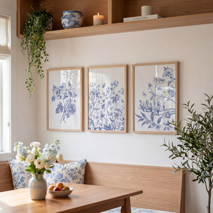 Blue floral wall art
