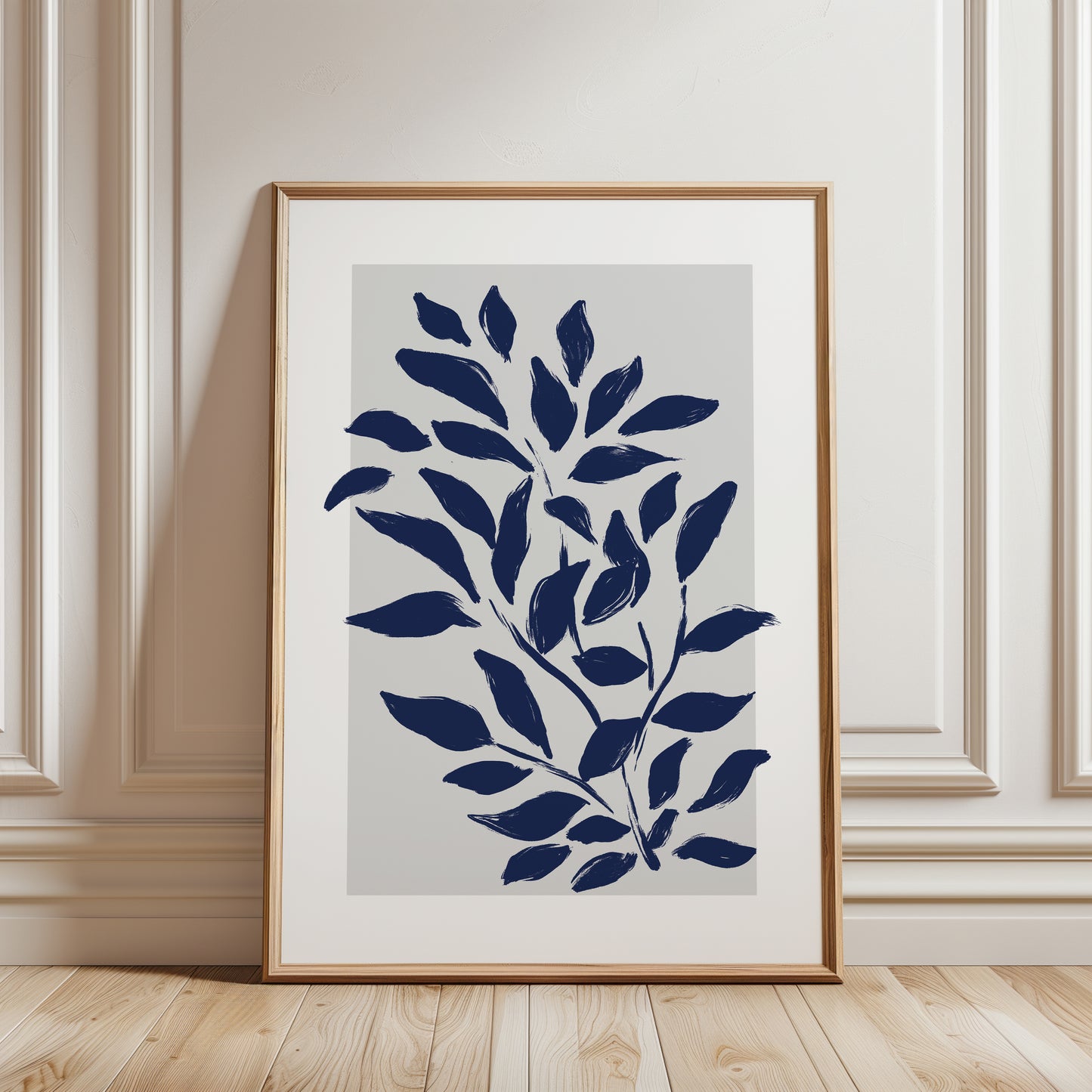 Set of 3 Blue Botanical Wall Art Prints
