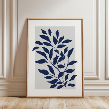 Set of 3 Blue Botanical Wall Art Prints