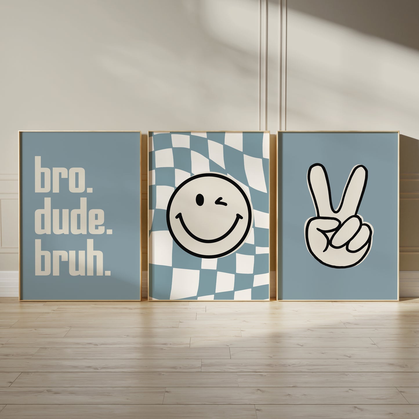 Boys room print set with quote bro dude bruh
