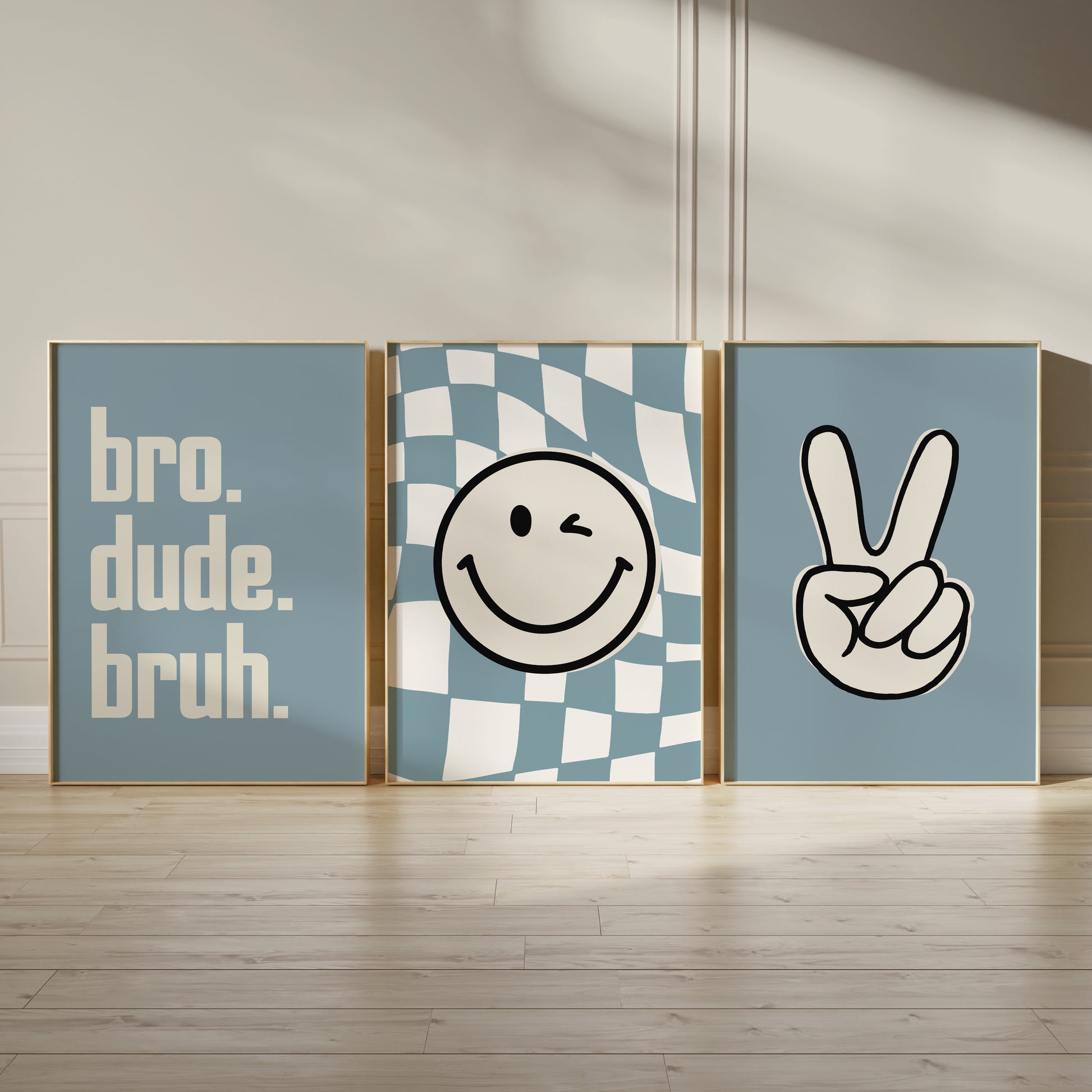 Boys room print set with quote bro dude bruh
