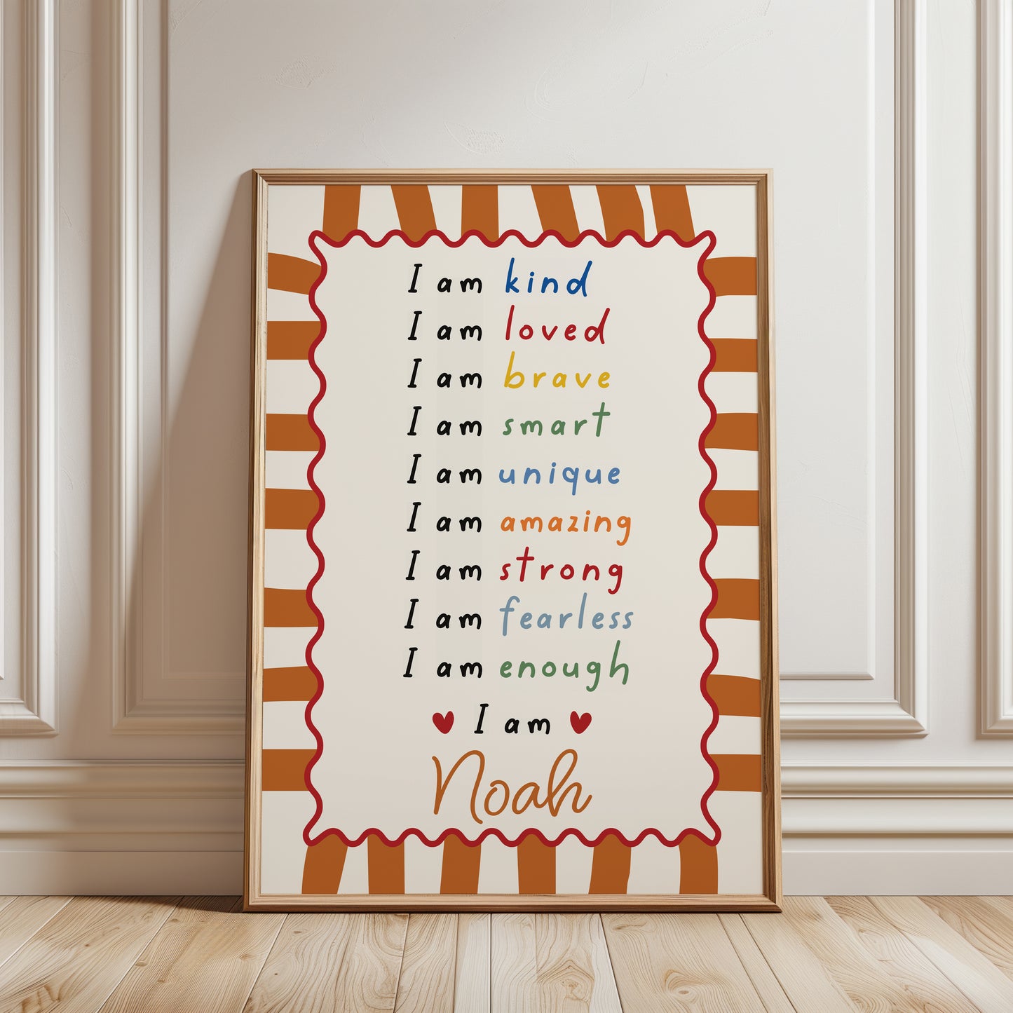 Boys orange colour affirmation print