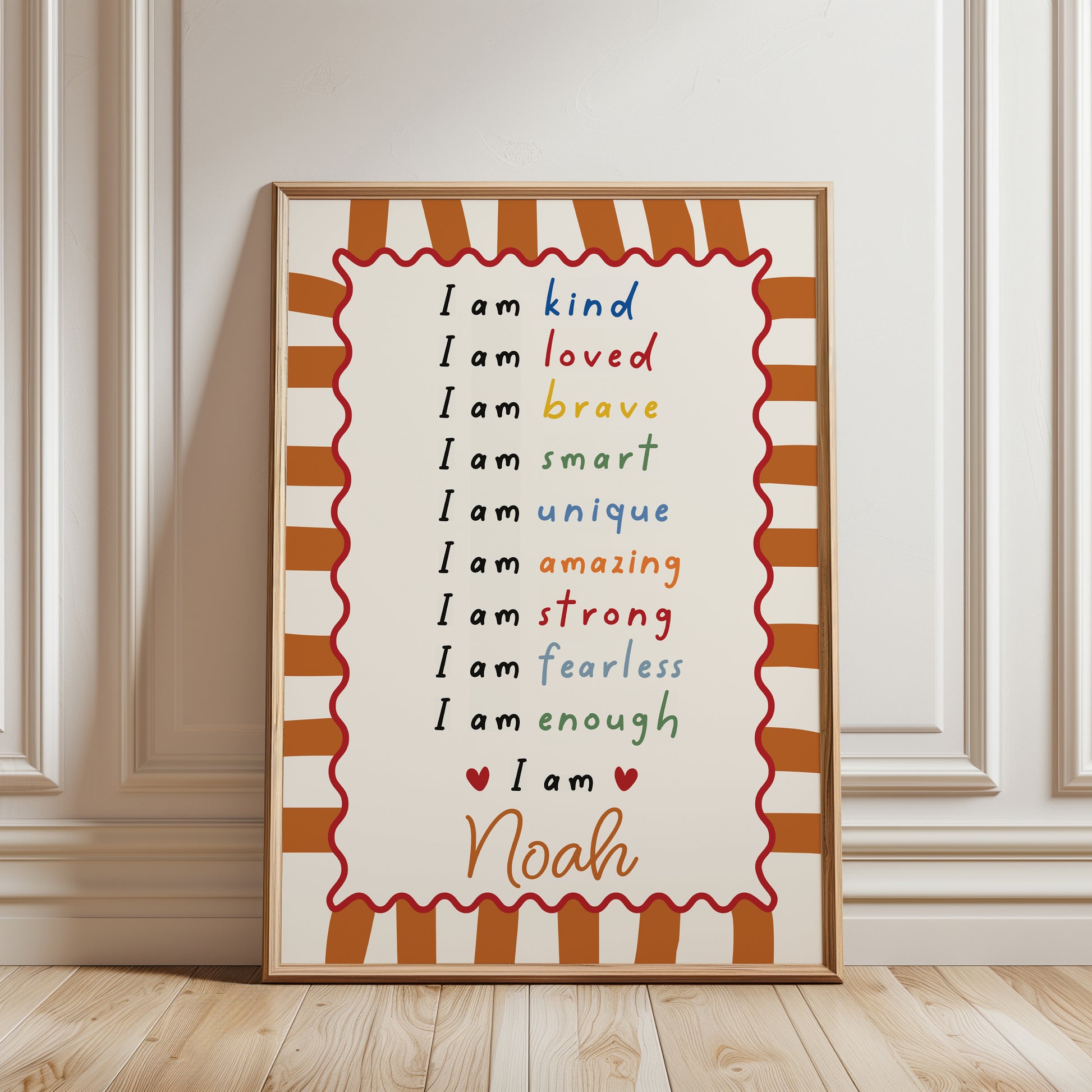 Boys orange colour affirmation print