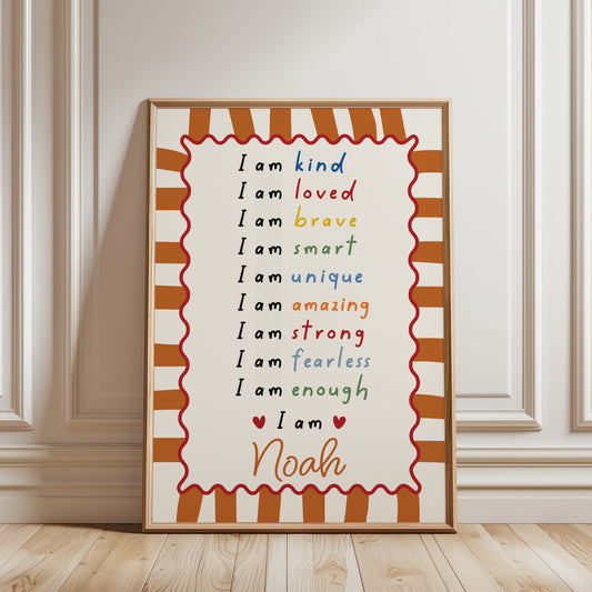 Boys orange colour affirmation print