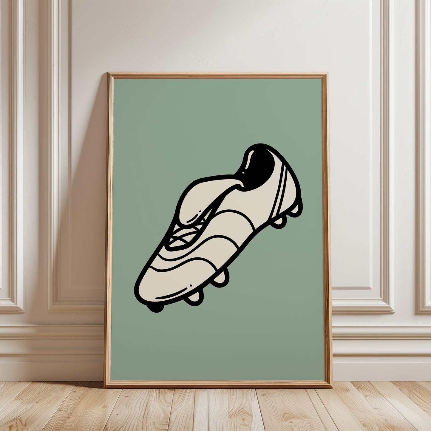 Set of 3 Sage Green Football Prints