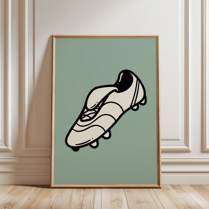Set of 3 Sage Green Football Prints