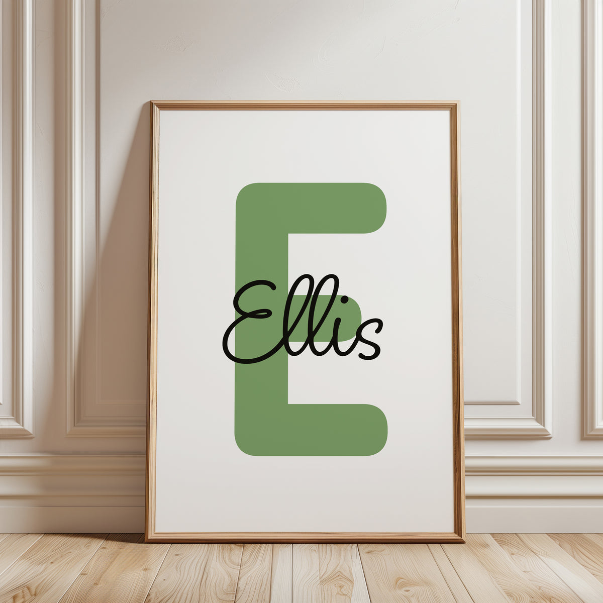 Set of 3 Boys Green Personalised Prints